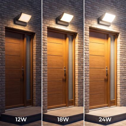 LED dæmpbar udendørs væglampe LED/12/18/24W/230V 3000/4000/6500K IP54 sort