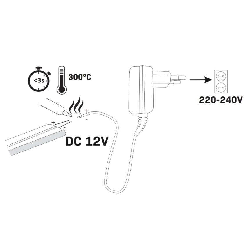 LED strimmel NEON 2 m LED/17W/12V IP65 blå