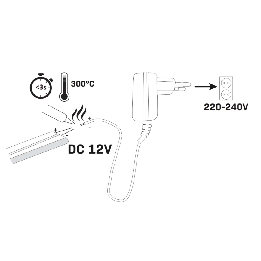 LED strimmel NEON 5 m LED/27W/12V IP65 blå