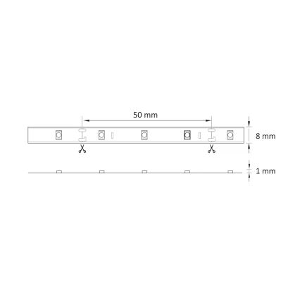 LED strip 5m LED/10W/12V IP20 4500K