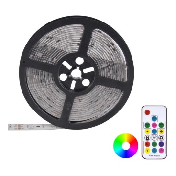 LED strip dæmpbar RGB-farver MAGIC 5 m LED/24W/230V + fjernbetjening