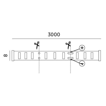 LED strip dæmpbart LED/25W/230V 3 m 3000K