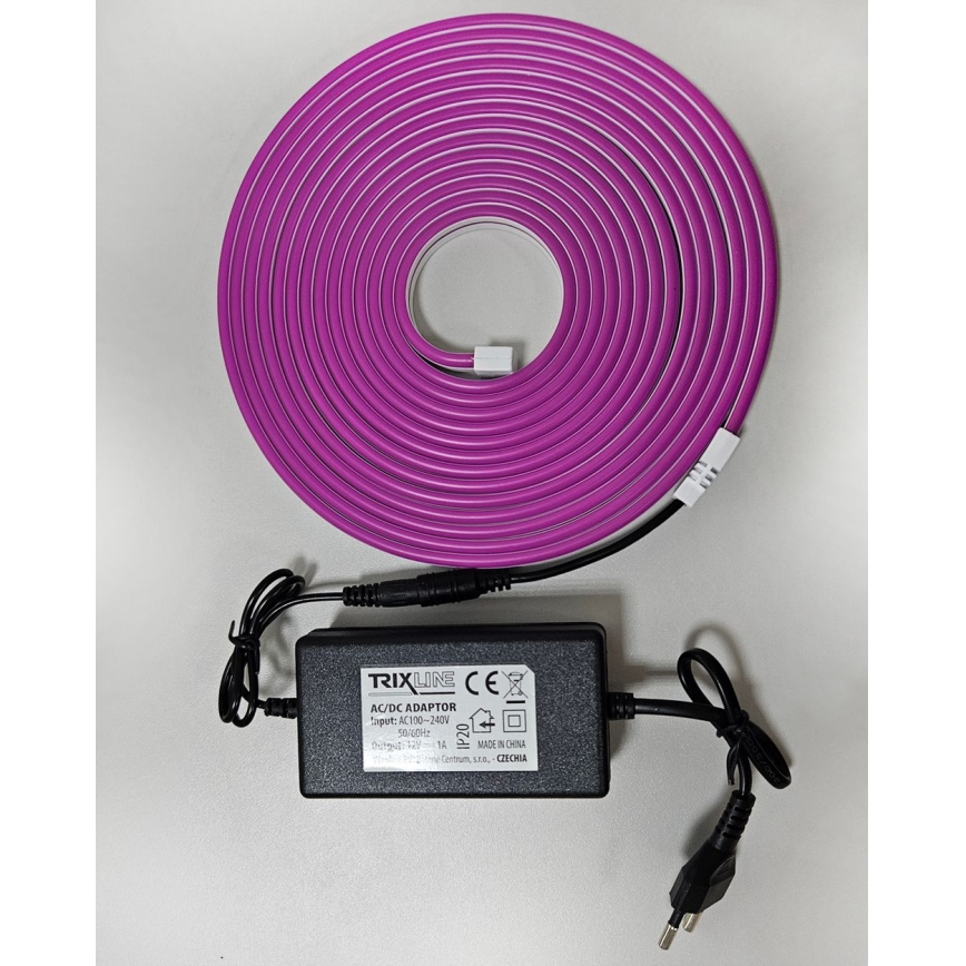 LED strip fleksibel NEON LED/10W/230V 5 m IP65 lilla