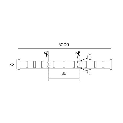 LED strip LED/50W/12V 5 m 3000K IP65