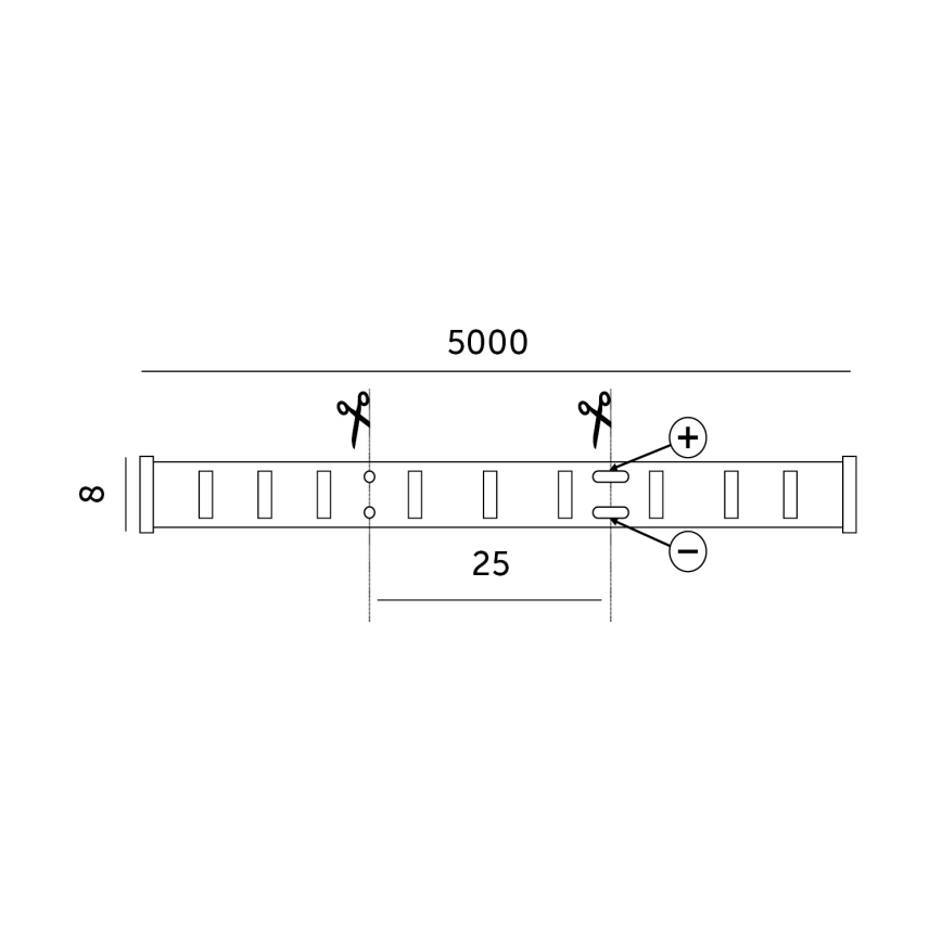 LED strip LED/50W/12V 5 m 3000K IP65