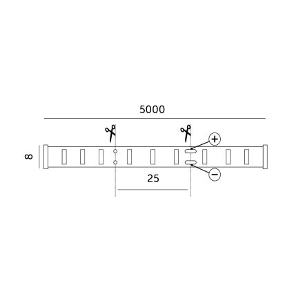 LED strip LED/50W/12V 5 m 4000K IP65