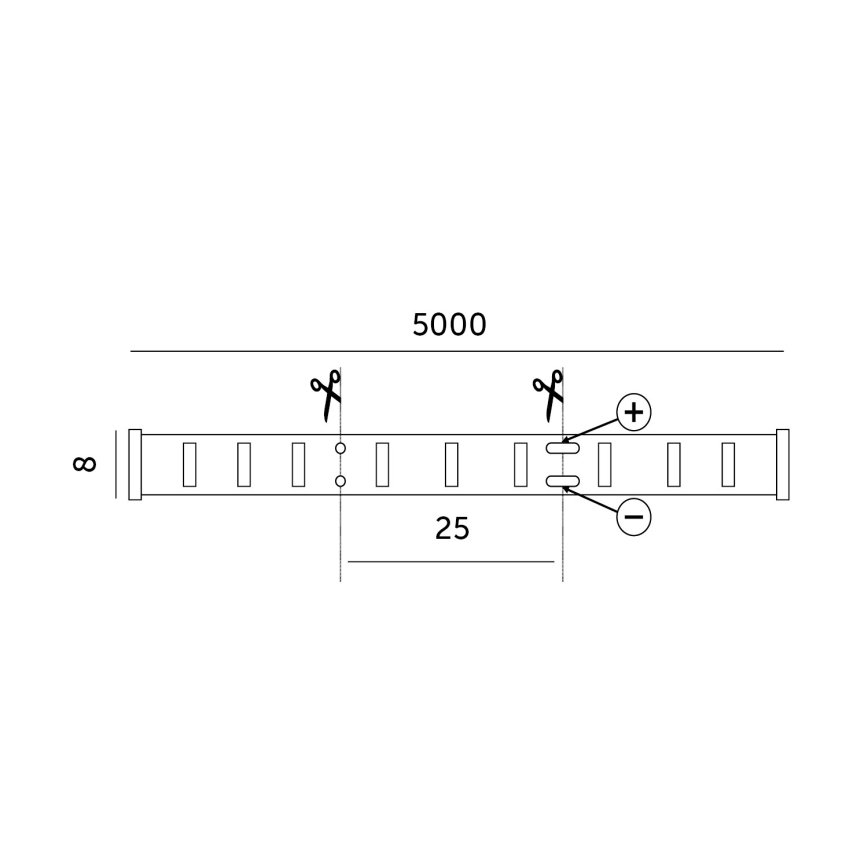 LED strip LED/50W/12V 5 m 4000K IP65
