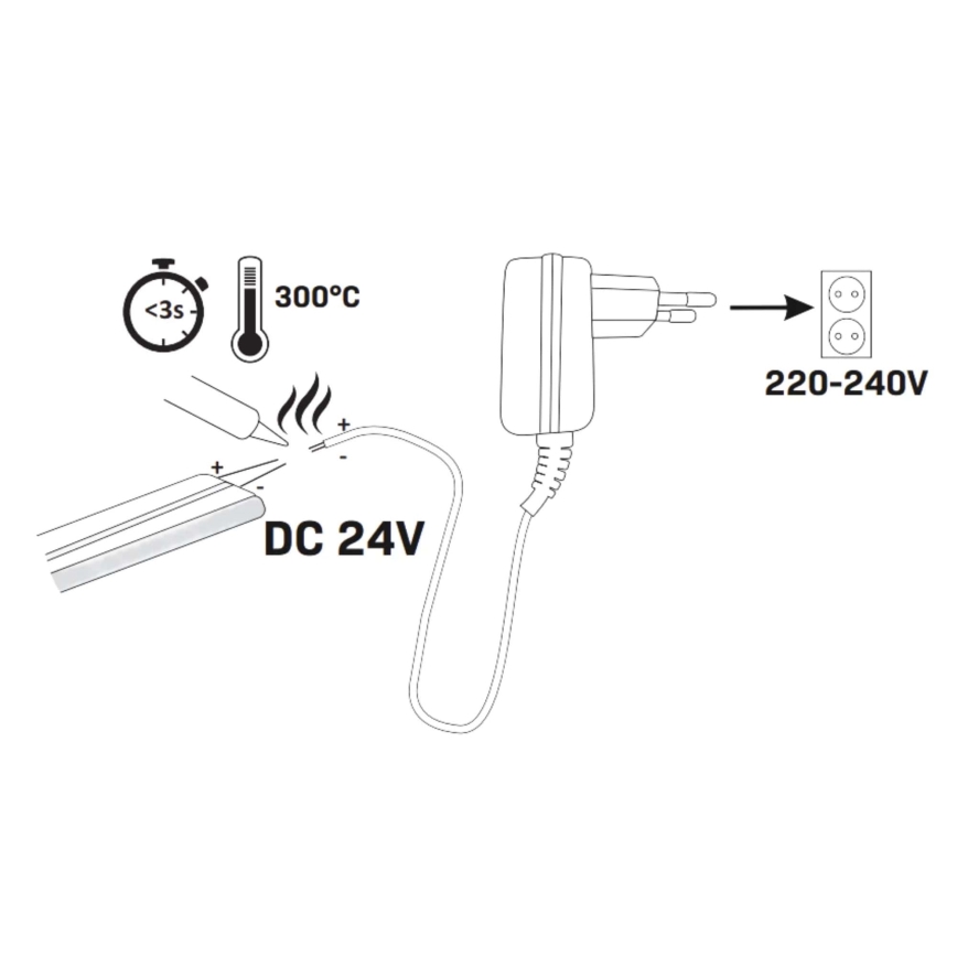 LED strip NEON 5 m LED/48W/24V 4000K IP65