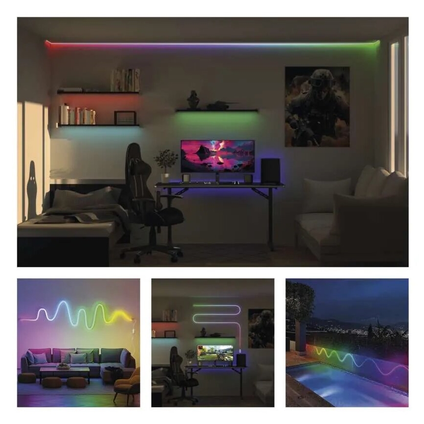 LED strip RGBIC dæmpbar GoSmart LED/24W/230V 3 m Wi-Fi Tuya