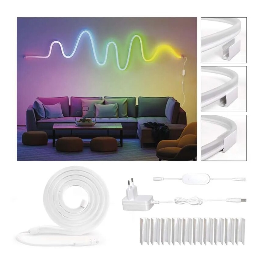 LED strip RGBIC dæmpbar GoSmart LED/24W/230V 3 m Wi-Fi Tuya
