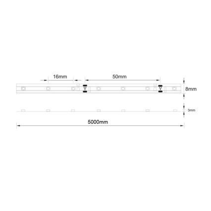 LED strip til badeværelse 5 m 8,5W /12V IP44 3000K