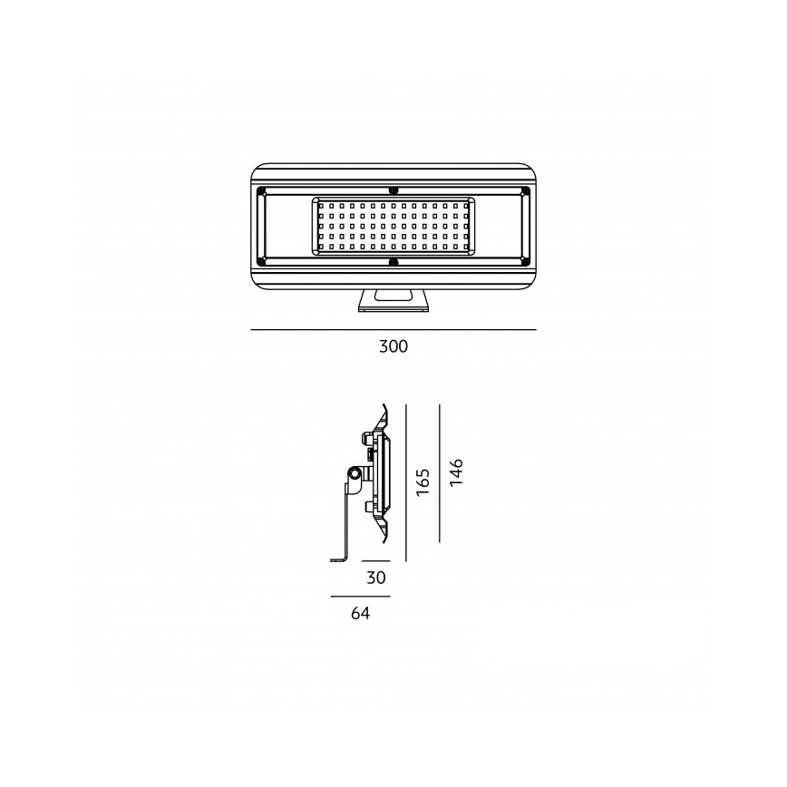 LED teknisk armatur 4-i-1 MULTILUXO LED/100W/230V 4000K IP65 30 cm