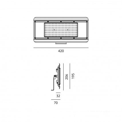 LED teknisk armatur 4-i-1 MULTILUXO LED/200W/230V 4000K IP65 42 cm