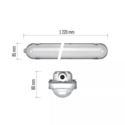 LED dæmpbart teknisk armatur med nødmodul EMERGENCY LED/24/29/34/38W/230V 4000/6500K 122 cm IP66