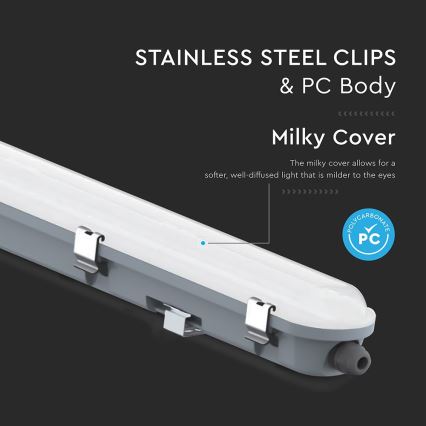 LED teknisk rørarmatur med nødmodul LED/36W/230V 6500K IP65 2200 mAh 120 cm