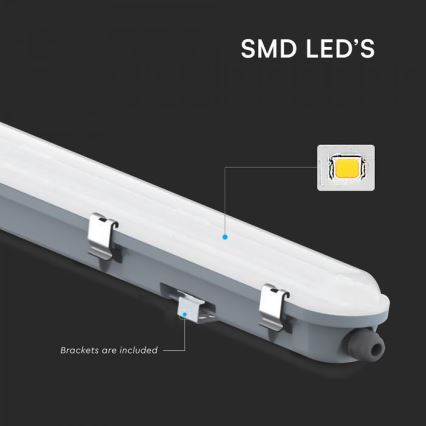 LED teknisk rørarmatur med nødmodul LED/48W/230V 6500K IP65 2200 mAh 150 cm