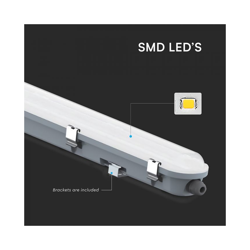 LED teknisk rørarmatur med nødmodul LED/48W/230V 6500K IP65 2200 mAh 150 cm