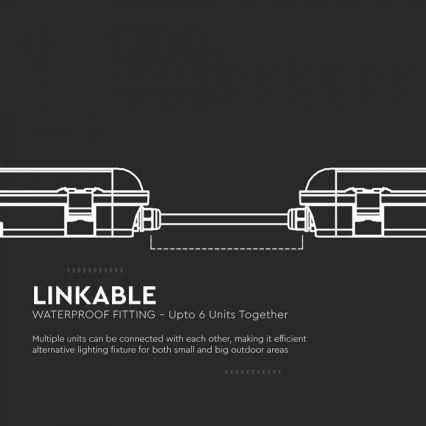 LED teknisk rørarmatur med nødmodul LED/48W/230V 6500K IP65 2200 mAh 150 cm