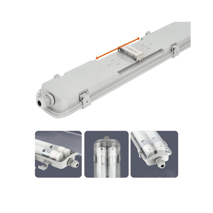 LED teknisk lysrørsarmatur T8 2xG13/18W/230V 4000K IP65 127 cm