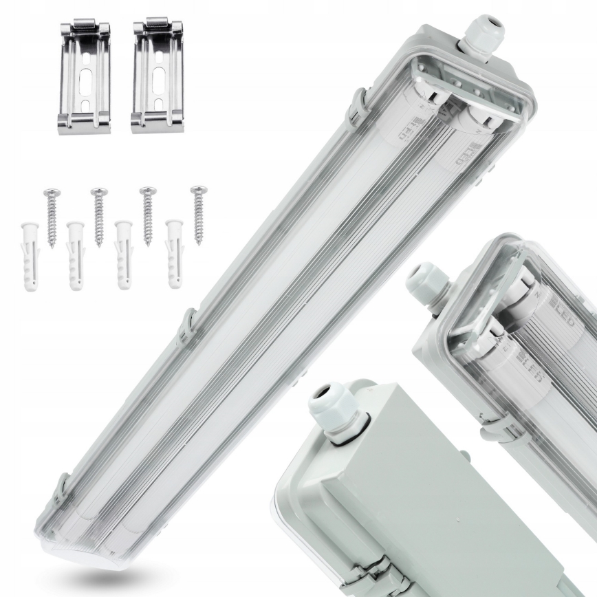 LED teknisk rørarmatur T8 2xG13/10W/230V 6000K 60 cm IP65 hvid