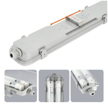 LED teknisk rørarmatur T8 2xG13/18W/230V 6500K IP65 127 cm