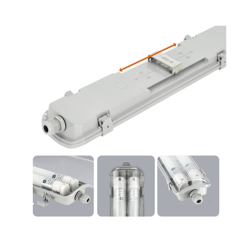 LED teknisk rørarmatur T8 2xG13/18W/230V 6500K IP65 127 cm