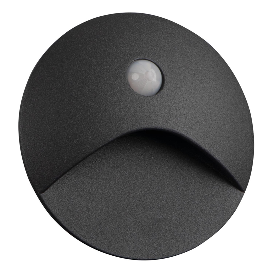 LED trappearmatur med bevægelses- og skumringssensor EXIN LED/2,5W/230V 3000K IP65 antracit rund