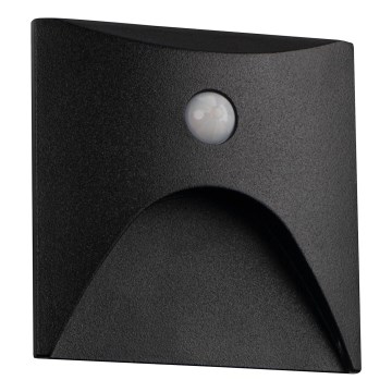 LED trappearmatur med bevægelses- og skumringssensor EXIN LED/2,5W/230V 3000K IP65 sort, kantet