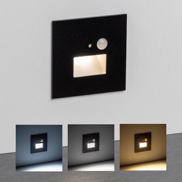 LED trappearmatur med bevægelses- og skumringssensor LED/1,5W/230V 3000/4000/6500K sort