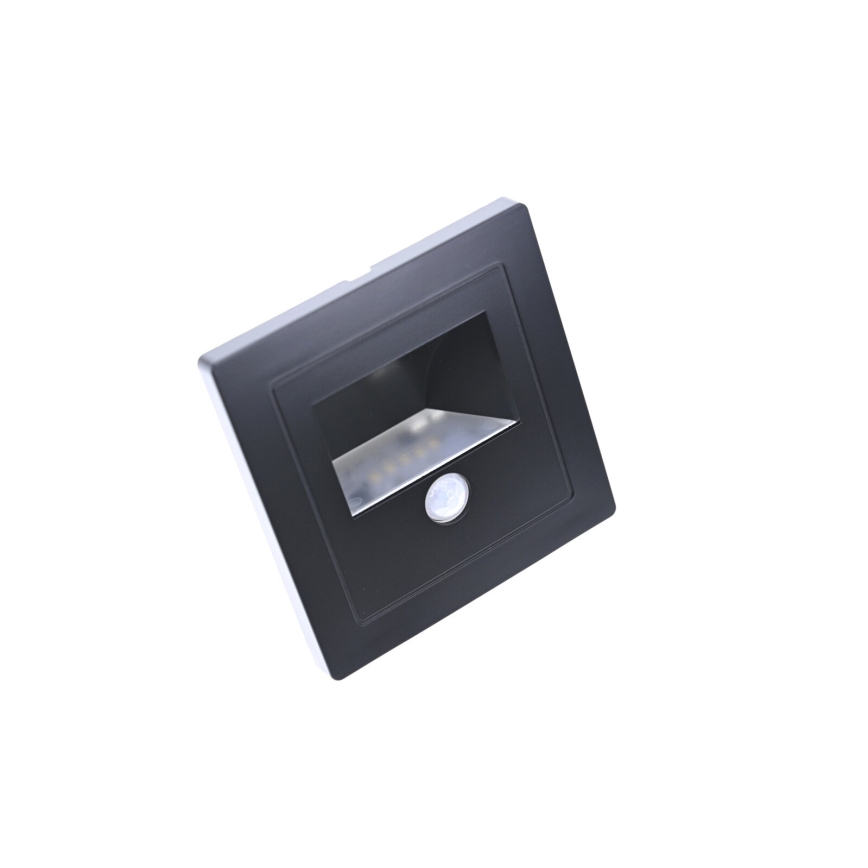 LED-trappearmatur med bevægelses- og skumringssensor LED/3W/230V 6000K sort