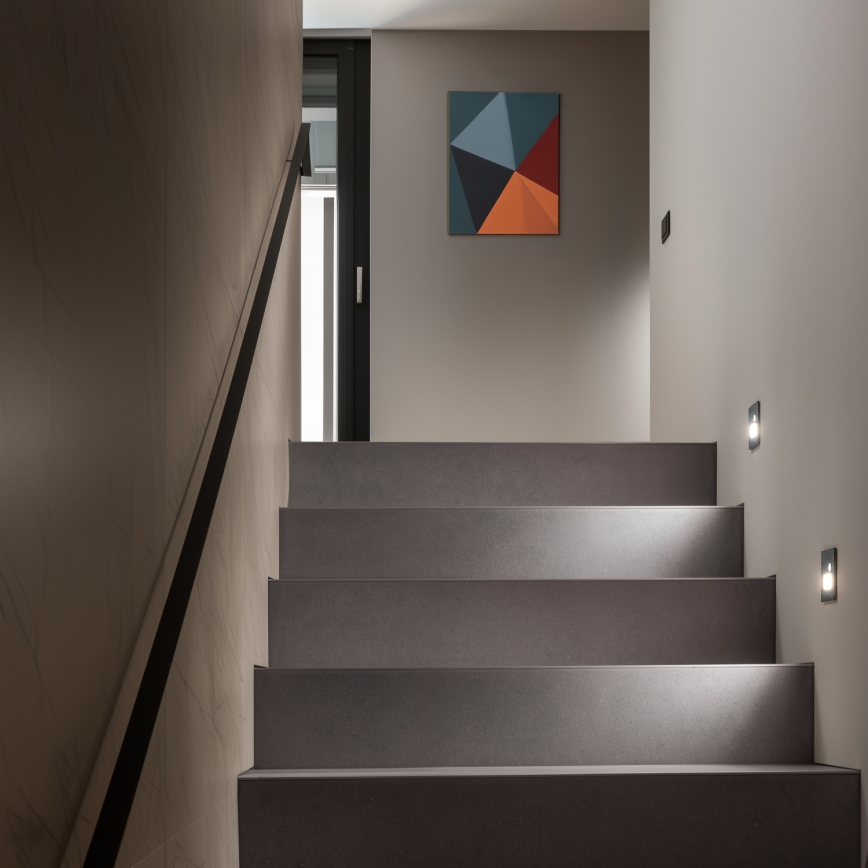 LED trappearmatur med bevægelses- og skumringssensor LED/1,5W/230V 3000/4000/6000K antracit