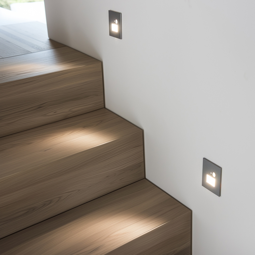 LED-trappearmatur med bevægelses- og skumringssensor LED/1,5W/230V 3000/4000/6000K sølv