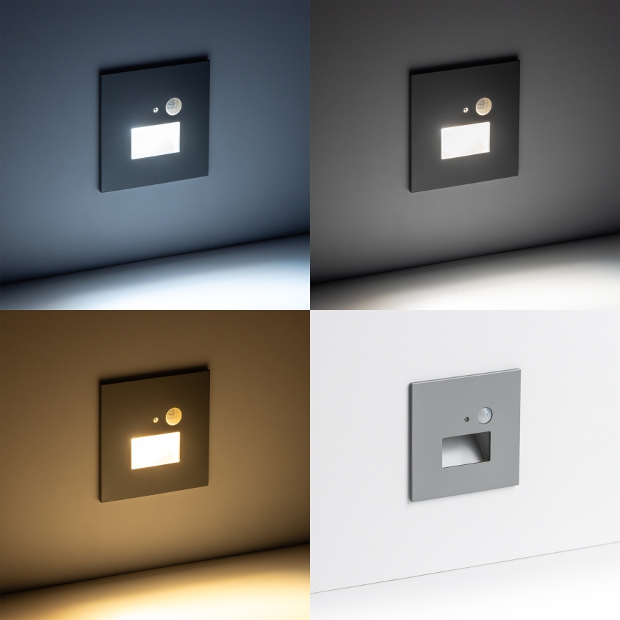 LED-trappearmatur med bevægelses- og skumringssensor LED/1,5W/230V 3000/4000/6000K sølv