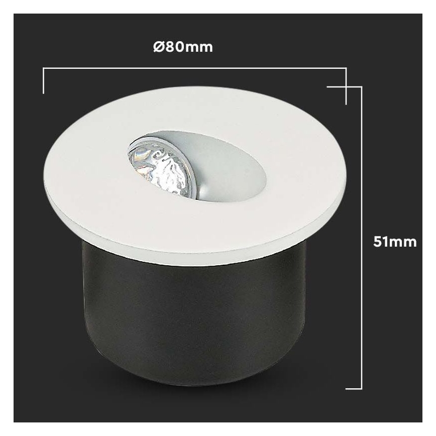 LED Trappelampe LED/3W/230V 4000K hvid