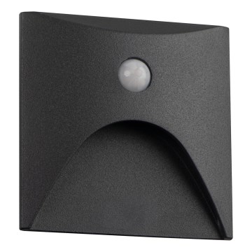 LED trappelampe med bevægelses- og skumringssensor EXIN LED/2,5W/230V 3000K IP65 antracit, firkantet