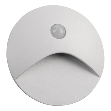 LED trappelampe med bevægelses- og skumringssensor EXIN LED/2,5W/230V 3000K IP65 hvid rund