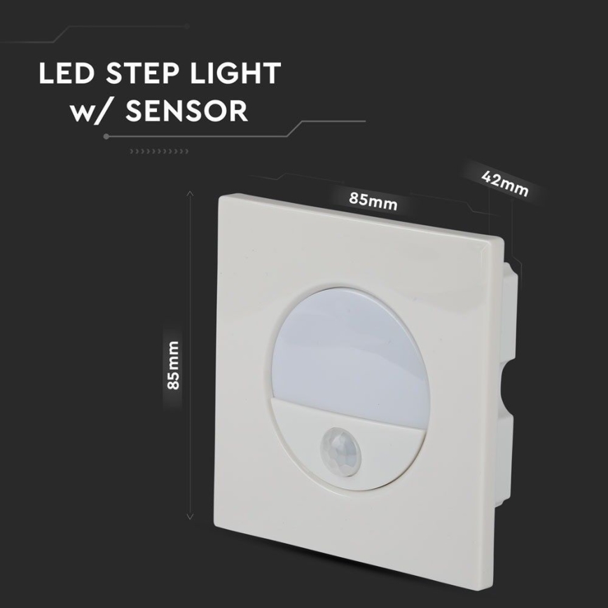LED trappelampe med bevægelsessensor LED/3W/230V 4000K hvid