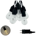 LED udendørs dekorationskæde 10xLED/0,15W/230V 3,8 m IP44 sort