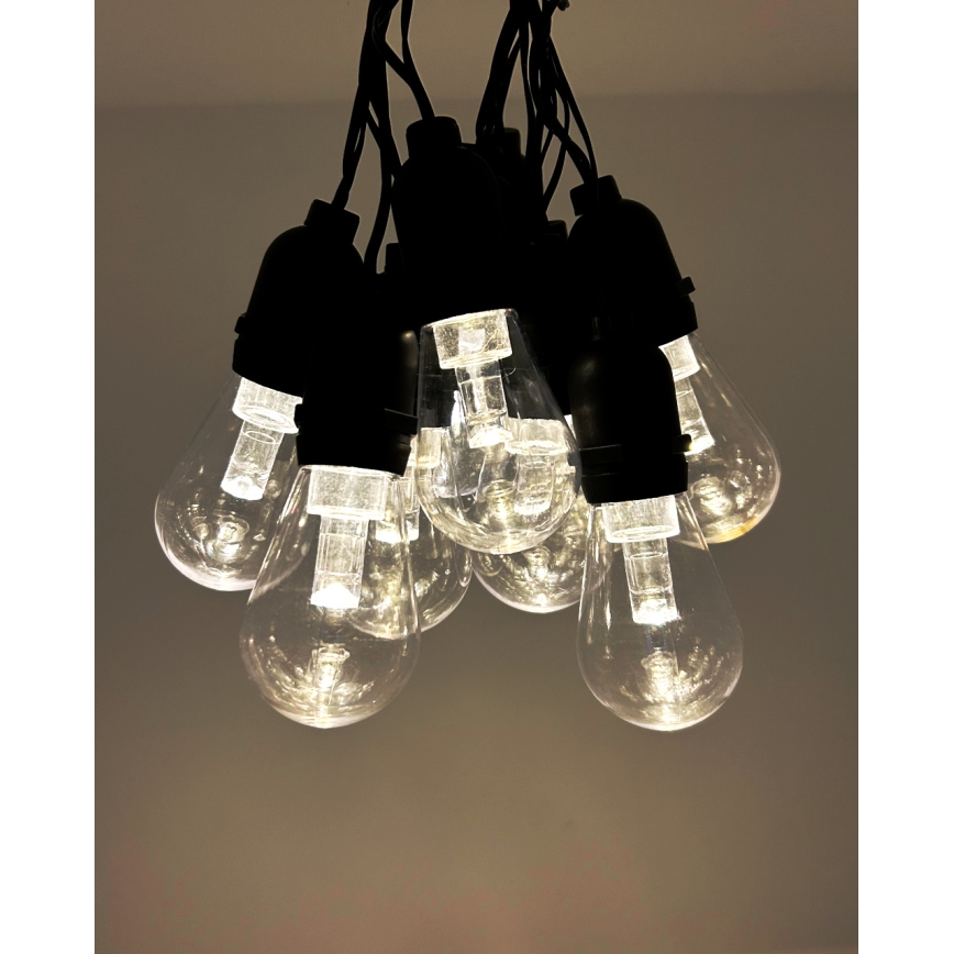 LED udendørs dekorationskæde 10xLED/0,15W/230V 3,8 m IP44 sort
