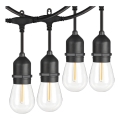 LED Udendørs dekorationskæde 20xE27/1W/230V 10 m IP65 sort