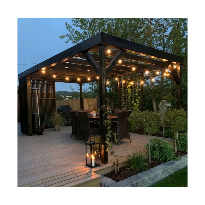 LED udendørs dekorationskæde 20xE27/1W/230V 11,44 m IP44 sort