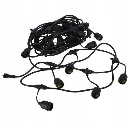 LED udendørs dekorationskæde 20xE27/1W/230V 11,44 m IP44 sort