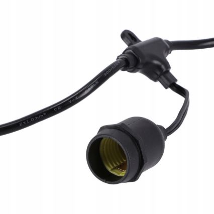 LED udendørs dekorationskæde 20xE27/1W/230V 11,44 m IP44 sort