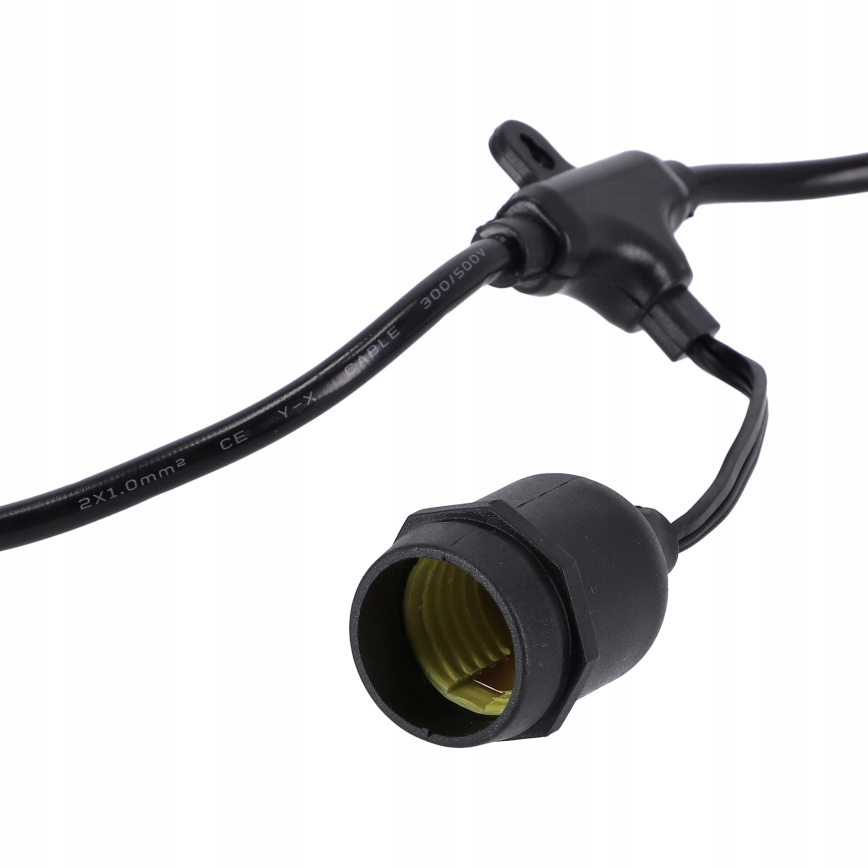 LED udendørs dekorationskæde 20xE27/1W/230V 20,94 m IP44 sort