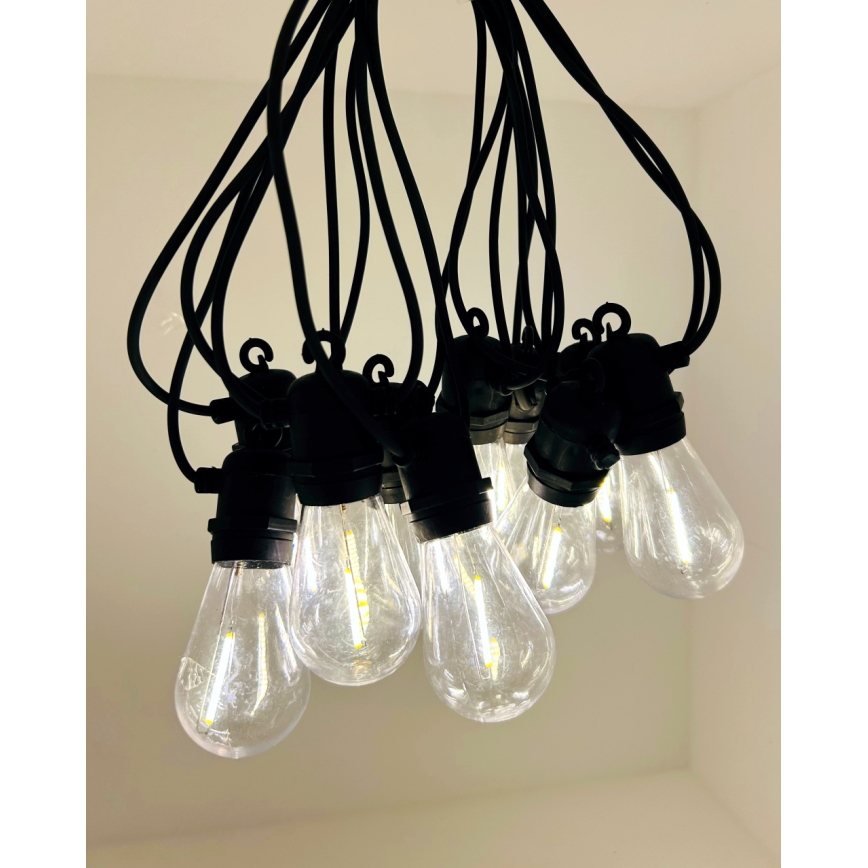 LED Udendørs dekorationslyskæde 10xLED/0,36W/230V 8 m IP44 sort