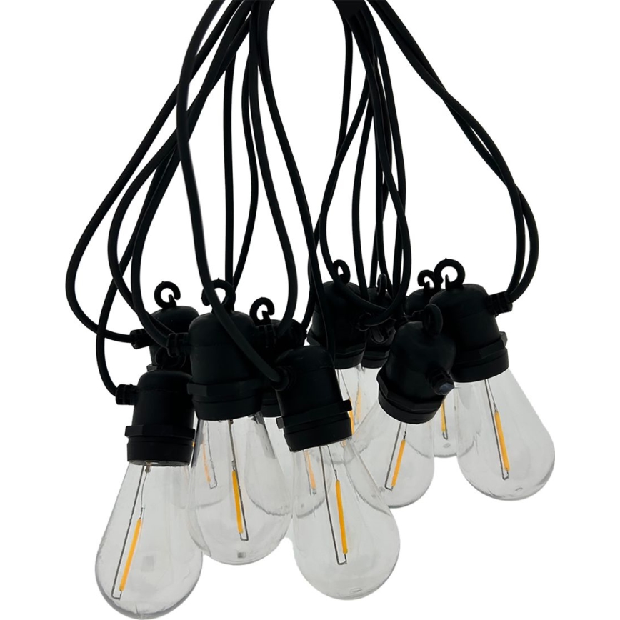 LED Udendørs dekorationslyskæde 10xLED/0,36W/230V 8 m IP44 sort