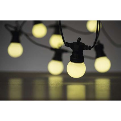 LED udendørs dekorationslyskæde 10xLED/10m IP44 hvid