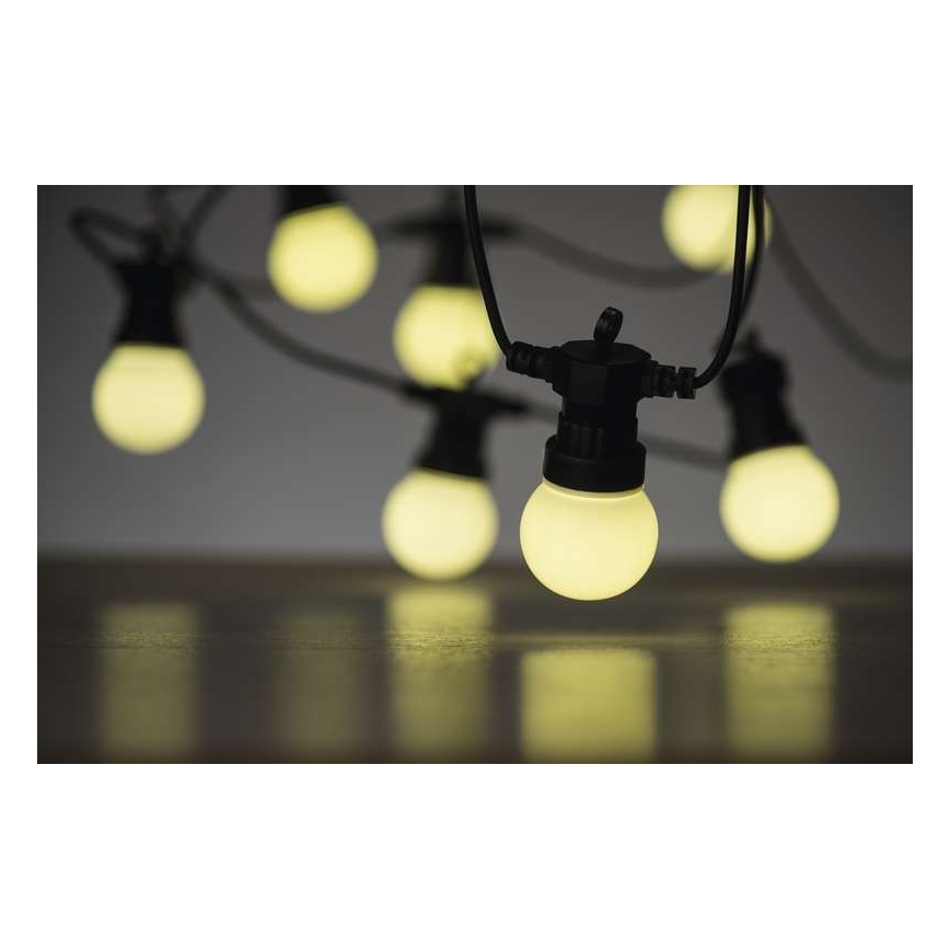 LED udendørs dekorationslyskæde 10xLED/10m IP44 hvid