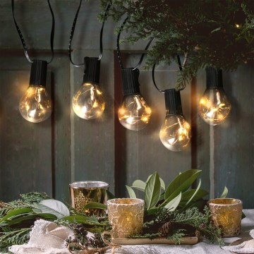 LED udendørs dekorationslyskæde GIRLANDA 10xLED/3xAA 3m IP44 varm hvid