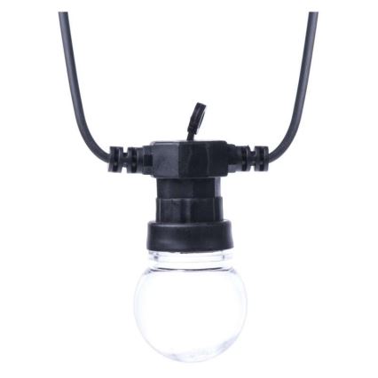 LED udendørs dekorativ lyskæde, 10 LED, 10 m, IP44, klar